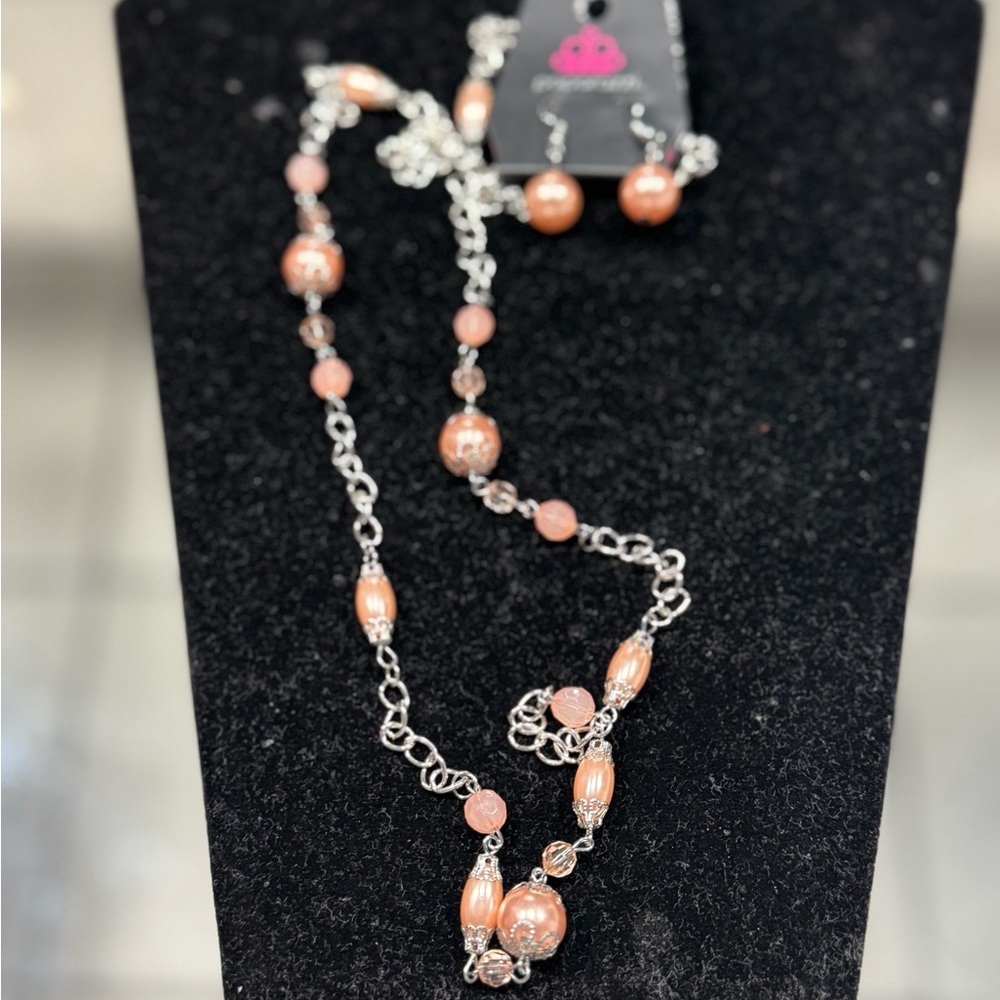 Elegant Silver and Pink Jewelry Set